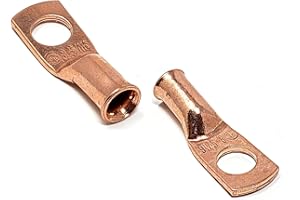 WINDYNATION 10 pcs WNI 8 Gauge x 5/16 Pure Copper Battery Welding Cable Lug Connector Ring Terminals