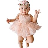 VSQWLZT Infant Baby Girl Summer Fly Sleeve Romper Dress Tulle Lace Tutu Onesie One Piece Princess Outfits