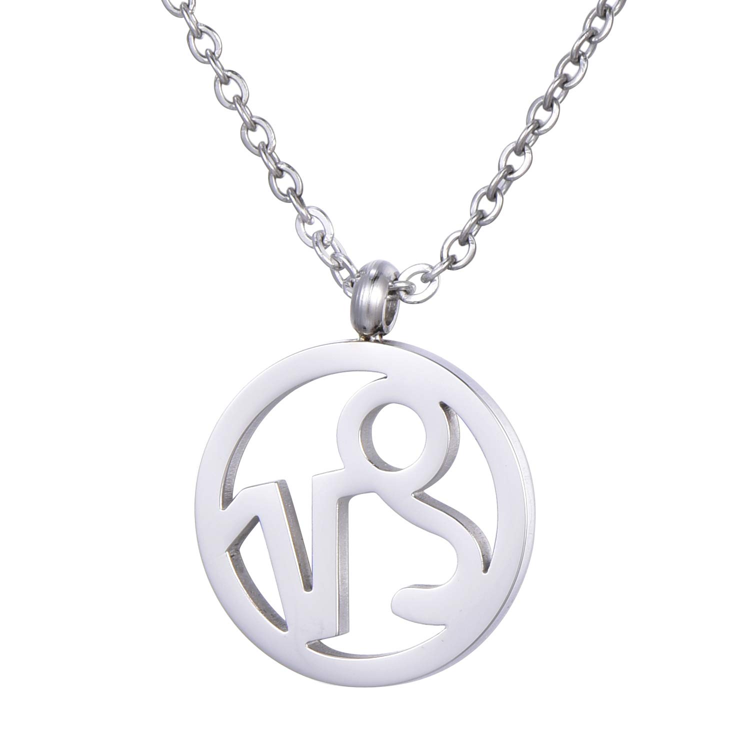Morella Women's Stainless Steel Necklace Silver with Pendant Star Sign Capricorn in a Velvet Bag