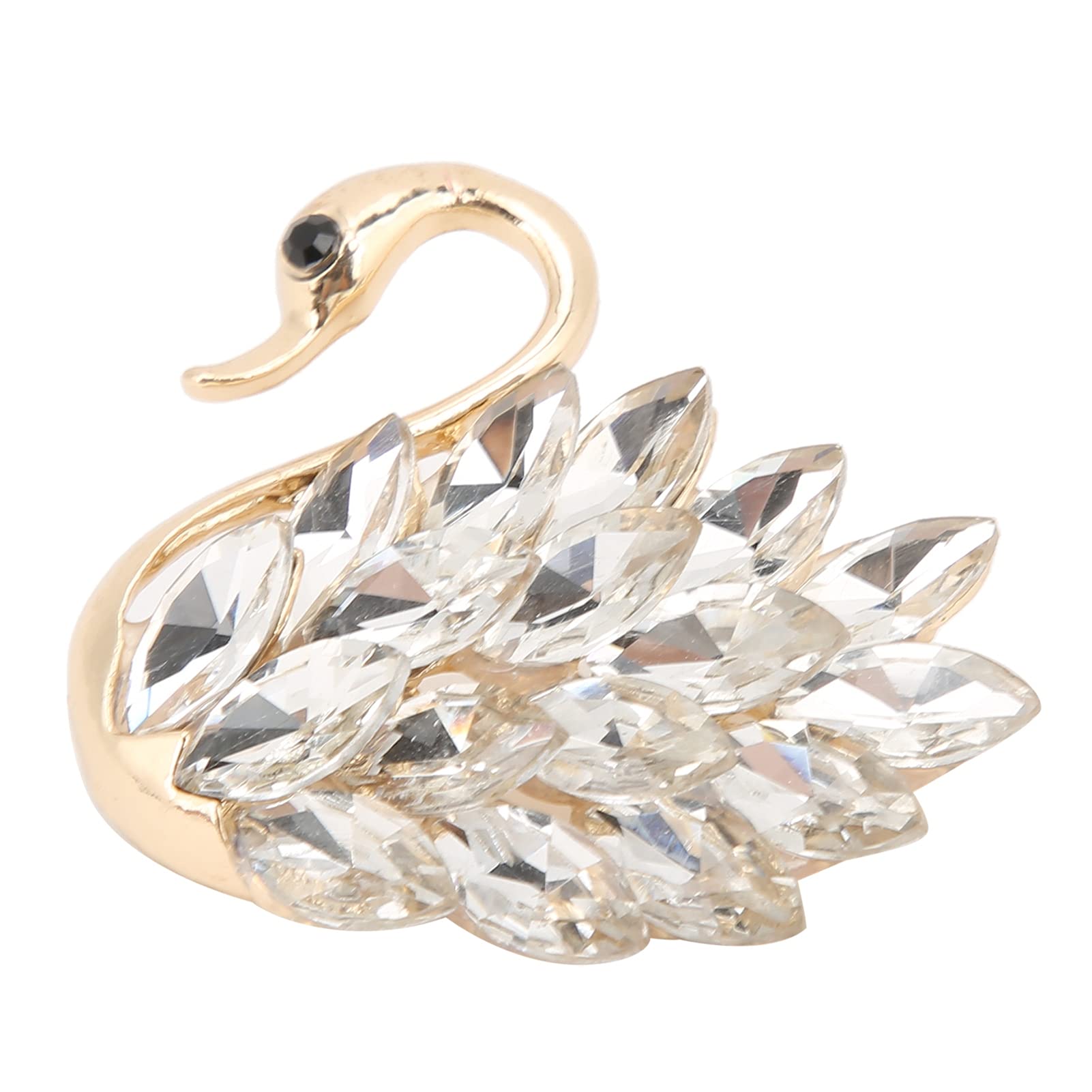 Swan Brooch Women Brooch Swan Shape Personalized Elegant Lapel Pin for Wedding Party Jewellery, Passt Sweater Coat Evening Dress(gold)