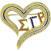 Personality sorority society Sigma Gamma Rho Heart Letter metal Brooch SGR Rhinestones jewelry pin