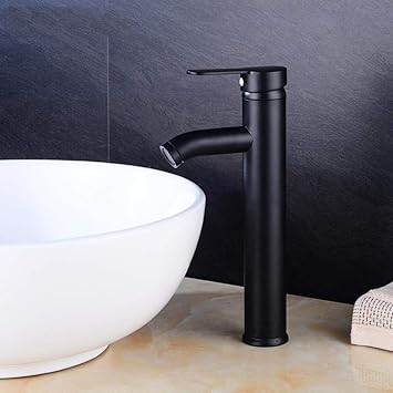 Matt Black Single Handle Bathroom Basin Faucets Cold And Hot Mixer