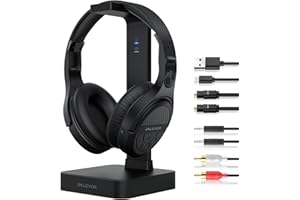 Wireless Headphones for TV Watching with Optical Bluetooth Transmitter (Digital Optical AUX RCA), EKLEVOR Rechargeable Stereo
