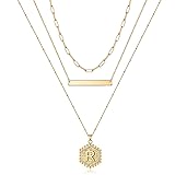 Turandoss Layering Initial Necklaces for Women, 14K