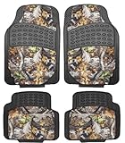 Mossy Surreal Camouflage Set of 4-Piece Car Truck Floor Mat Set - Universal Fit All Weather WaterProof Rubber Material with Camo Pattern Black Color