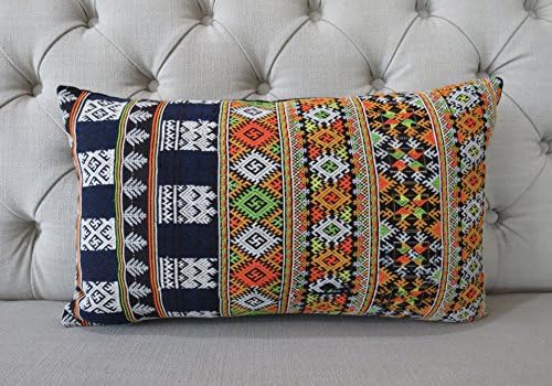 Bolster Cushion Cover, Vintage Handmade Cross stitch art work, Vintage fabricI cushion cover,Throw Pillow,Decorative Pillows 20"x12"