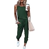 PRETTYGARDEN Women's Two Piece Outfit Sets Casual Summer Sleeveless Matching Lounge Wear Spring Travel Clothes Tracksuit