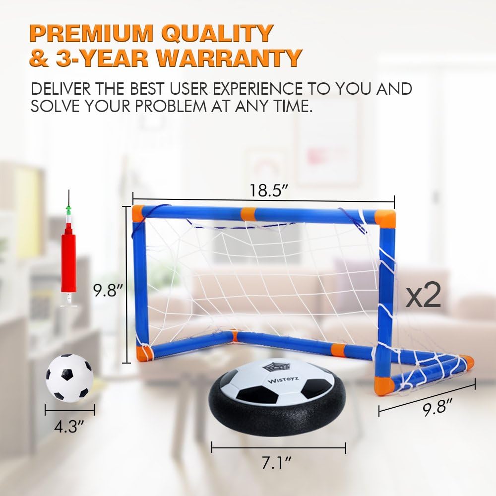 WisToyz Kids Toys Hover Soccer Ball Set with 2 Goal & 1 Kids Soccer Ball, LED Light Soccer Games, Toddler Toys Toddler Boy Toys Gifts for Boys Gift for Kids Toys for 2 Year Old Boys Toys for Boys 2-13: Toys & Games
