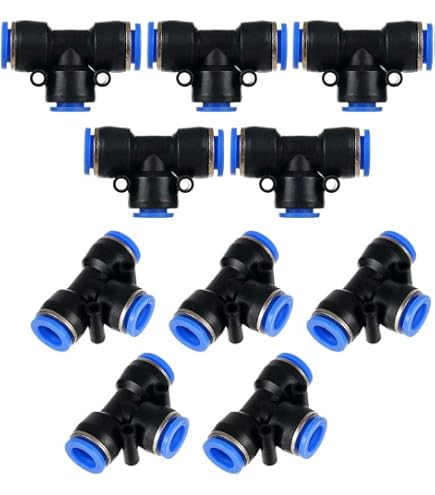 Push To Connect Fitting Elbow 1/4\" Tube OD X1/4\" Pneumatic Adapter Fitting 10pcs
