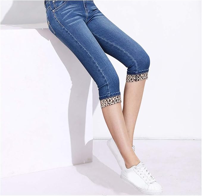 Tataria High Waist Leopard Skinny Jeans Sexy Leopard Print Fashion Women's Jeans Womens Denim 