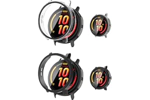 2pack Case for Garmin Bounce 2,NOUKAJU Protective Cover Smart Watch,Built-in 9H Tempered Glass Film, Hard PC,Easy to Install,
