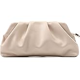 FanChris Evening Bag for Women Ruched Clutch Purse Detachable Metal Chain Crossbody Bag