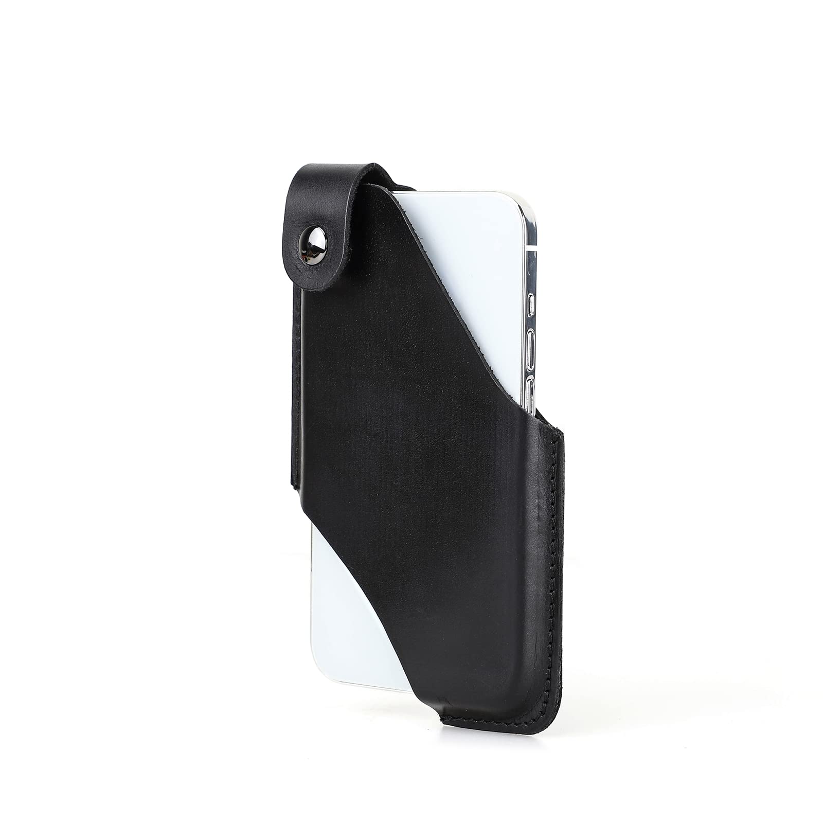 Hiram Leather Cell Phone Holster Universal Hasp Waist Bag Sheath with Belt Loop Mobile Phone Pouch for Men