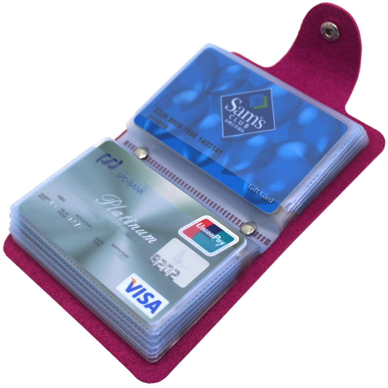 Mocasor Credit Card Holders for Women Men Bank Card Case (Rose Red)