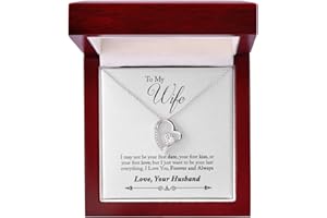 FG Family Gift Mall Gifts For Wife Romantic, Wife Birthday Gift Ideas Necklace, Necklace For Wife From Husband, Message Card and Gift Box, Stainless Steel, Cubic Zirconia