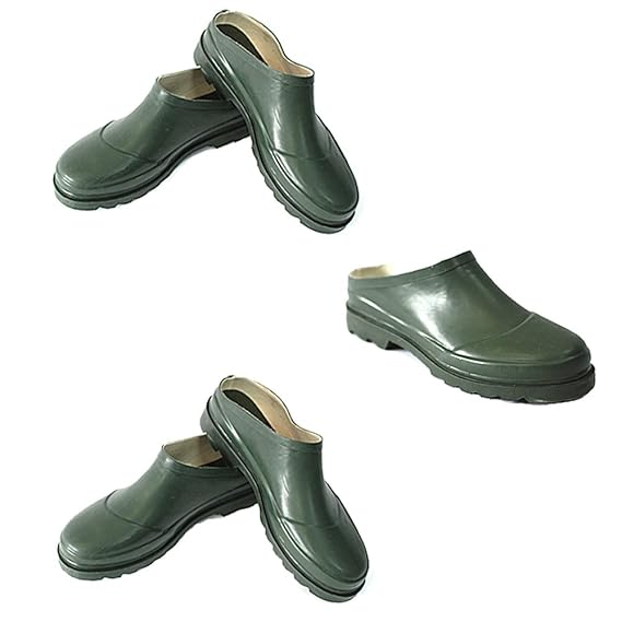 Brooklyn Unisex Gardening Shoes in Green with Slip On Design Waterproof Made from Plastic