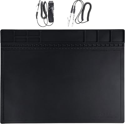 HPFIX Anti Static Mat ESD with Wrist Strap Grounding Cord, Heat Resistant