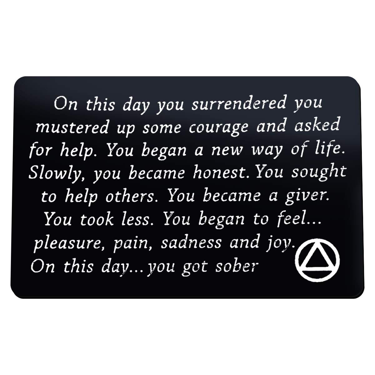 Engraved Wallet Card Recovery Gifts for Women Sobriety Gft for Men Sobriety Wallet Card Recovery Inspirational Gift for Addiction Recovery Gift AA Gift NA Motivational Gift Alcoholics Anonymous Gift