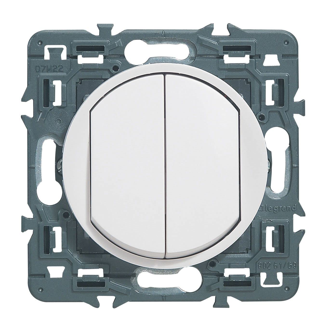 Legrand Celiane LEG99721 Double On-Off/Two-Way Switch 10 A for Self-Assembly White