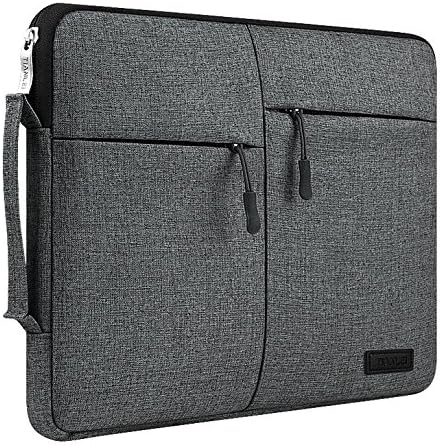9.7 inch Canvas Laptop Sleeve Case, Polyester Tablet Bag Cover for Samsung Galaxy Tab S3 / Tab S2 / Tab A 10.1 / Tab A 9.7 / Tab 4 / iPad 9.7 2018 / iPad Pro/iPad Air 2 (9.7-10.5 Inch, Dark-Gray)