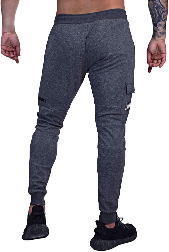 NAVEKULL Men's Bodybuilding Sports Jogger Pants Cotton Elastic Fitness Casual Workout Sweatpant: Clothing