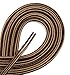 OrthoStep Thin Round Athletic Nylon Brown - Tan Combo 60 inch Shoelaces - Fused Tips - Work Boot Laces 2 Pair Pack