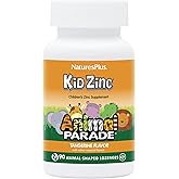 NaturesPlus Animal Parade KidZinc, Tangerine Flavor - 90 Animal-Shaped Lozenges - Organically Chelated Zinc - Vegan, Gluten Free - 90 Servings