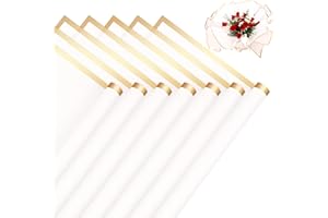 RowinsyDD 20 Sheets White Flower Wrapping Paper, Waterproof Packaging Paper for Floral Bouquets, 22.8 x 22.8 inch Gift Packing Florist Supplies