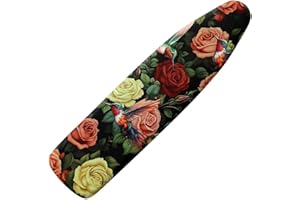 Vanideaoty Hummingbird Rose Ironing Board Cover Standard Size 15 x 54 Stain Resistant Fasteners Elastic Edge Ironing Cover