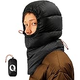 QEZER Ultralight Down Hat for Men & Women - Winter Windproof Waterproof Beanie, Warm Sleeping Bag Hood for Camping, Hiking, Skiing, Cycling with Storage Bag