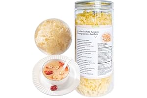 Dried Snow Fungus 80g, Beautiful Snow Mushrooms，Dried Mushrooms for Cooking