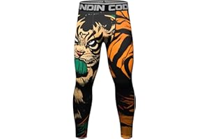 Red Plume Men's Compression Elastic Tight Leggings Sport Panther Leopard Printing Pants