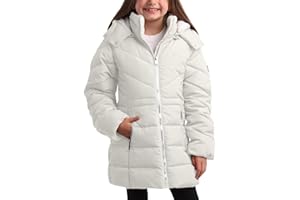 DKNY Girls Winter Jacket - Heavyweight Long Anorak Puffer Jacket with Hood - Sherpa Lined Insulated Winter Coat for Girls