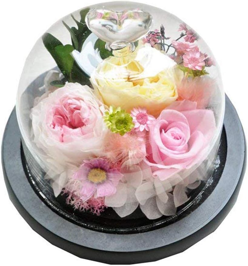 AESTHING Preserved Flower Rose Decoration Never Withered Handmade Fresh Flower Rose with Beautiful Creative Heart Design Gift for Valentine's Day Christmas Anniversary (Pink)