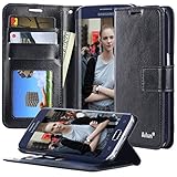 Galaxy S6 edge Case,[2PCS HD Screen Protectors]by Ailun,Premium PU Leather& PC Back,Impact Resistant&Scratch-proof Wallet,Self-Stand for Video Watching,Card Holder,Magnetic Flip Cover[Black]