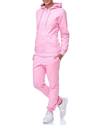 Uni Colour Damen Jogging Anzug Jacke Sport Hose Fitness Hoodie Hose Einfarbig
