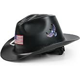 LOHASTOUR Cowboy Hard Hat, Full Brim, 4-Point Ratchet Suspension Construction Work Safety Helmet for Men &amp; Women - ANSI Z89.1