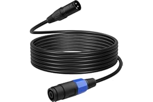 CERRXIAN Speakon to XLR Speaker Cable, 16AWG XLR Male to Speakon Female Audio Adapter with Twist Lock for Amplifier Pro DJ PA