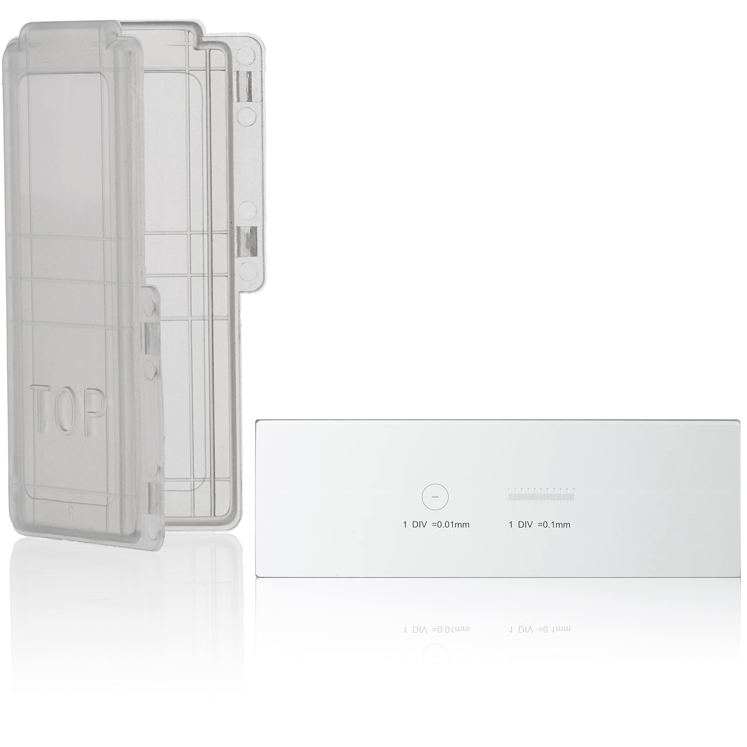 Bresser Microscope Blank Slide with 0.1/0.01 mm Micrometer - Transparent