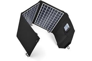TalentCell 21W Foldable Solar Panel Charger with DC 18V and 5V USB Output for Charging All Types of 12V Rechargeable Batteries, Portable Power Station and Most 5V Devices