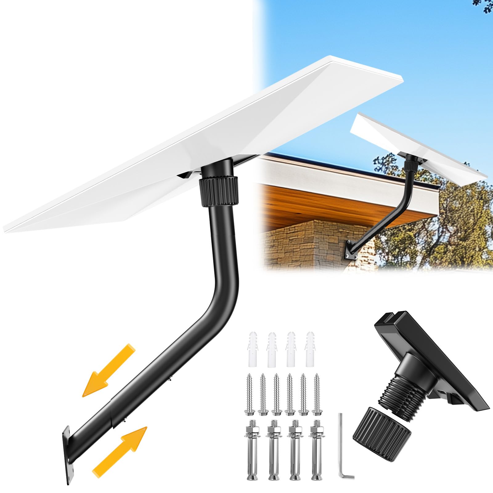 Photo 1 of Gen 3 Starlink Mount, Adjustable Mounting Kit Starlink Gen 3 Pipe Adapter Wall/Roof/Pole, Long Wall Mount for Starlink Internet Kit Satellite Suitable for All Types of Roofs