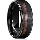 King Will Mens Wedding Band 8mm Tungsten Rings for Men Koa Wood Inlay Engagement Anniversary Ring Comfort Fit for Daily Wear Size 7-14
