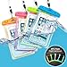 Sunny Tag Glow in Dark-Floating Waterproof Universal Phone Dry Bag Case, 20-Pack Blue, Green, Pink, Orange