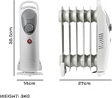 Daewoo 500W Mini Oil Filled Radiator Portable Thermostat Heater 5 Fin view 4