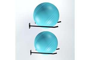 Lhysn Yoga Ball Holder, Wall Rack for Gym Garage Storage Yoga Ball, Suitable for Yoga Ball/Stability Ball/Theraband Ball/Stability Balls for Exercise/Barre Ball/Yoga Block/Basketball/Volleyball