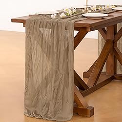 Socomi 10pcs Nude Brown Cheesecloth Table Runner