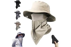 Breathable Fisherman Hat with Detachable Mask – 2-in-1 Wide-Brimmed Sun Hat, Unisex Full Face Sun Protection for Outdoor