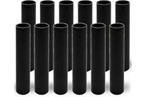 GooChan 2 3 4 6 7 Inch Black Plastic Candle Cover Sleeves,Chandelier Socket Sleeves,Candelabra Base E12 Socket Covers Set of 12 (7-Inch Long / 12-Pack)