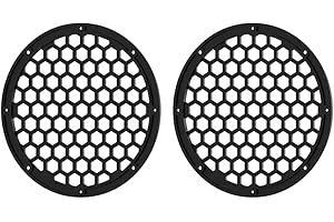 Advanblack x XBS (Vivid Black) 2PCS Covers HEX 8'' Speaker Grills Fit for Harley Touring Saddlebag Lids Tour Pack Lid