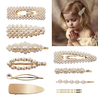 Amazon Com Lowere Pearl Hair Clip Pearl Hair Barrettes Women Gold